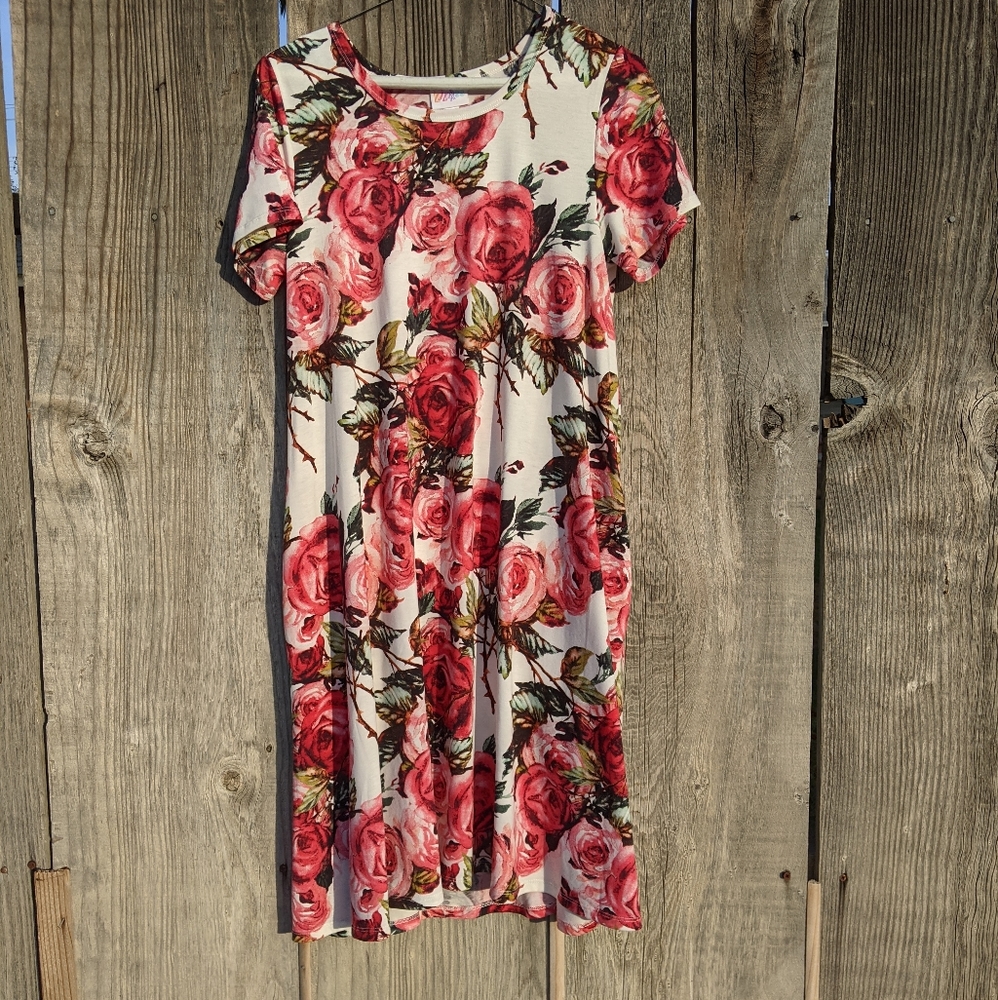 LulaRoe flowy Rose flower dress